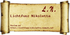Lichtfusz Nikoletta névjegykártya